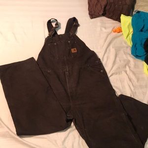 Carhartt dark brown bibs